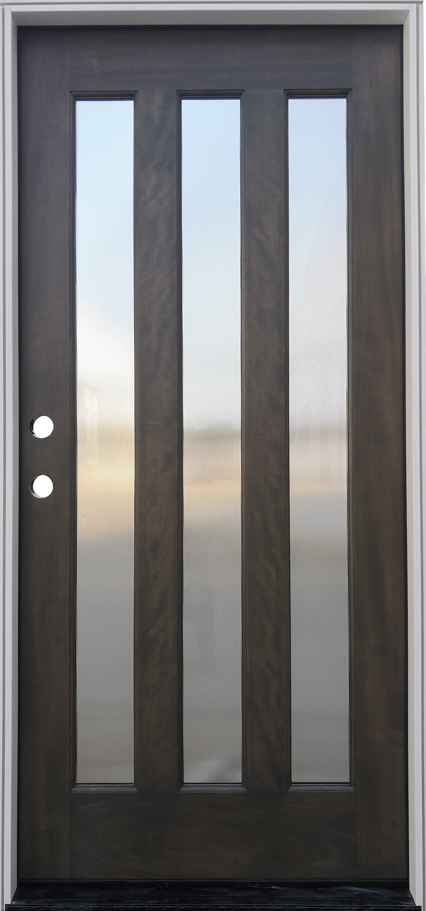 Creative Entryways 36-in x 80-in Ash Stained Prehung Full Lite Front Door