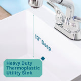 Cambridge Resources Freestanding White Utility Tub with Faucet