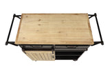 Grayson Lane Black Metal Base with Wood Top Rolling Kitchen Cart (41-in x 16-in x 34-in)