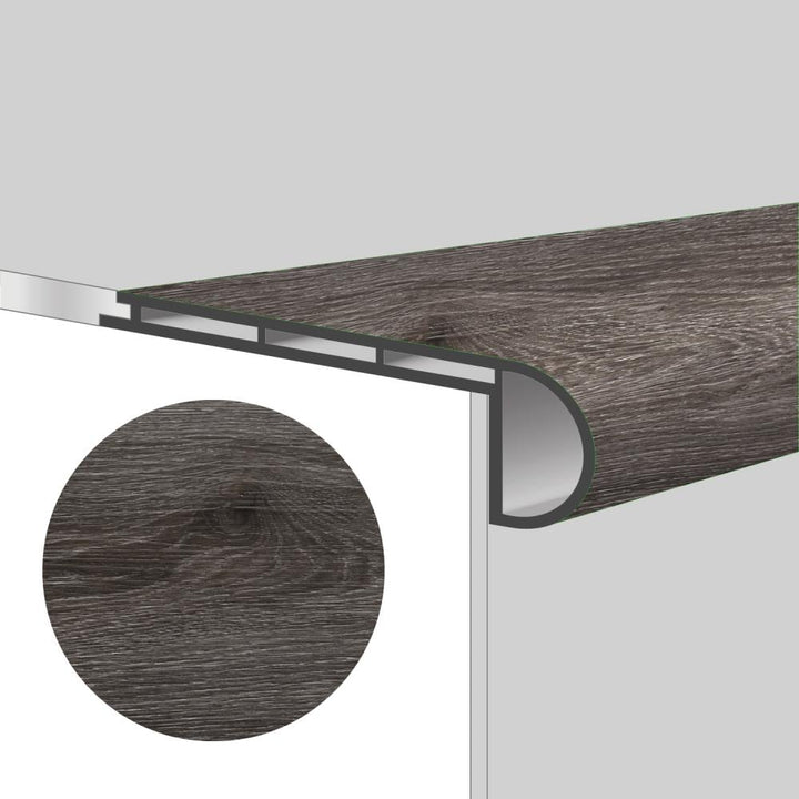 Lucida USA 3-in x 48-in Storm Black Vinyl Floor Stair Nose