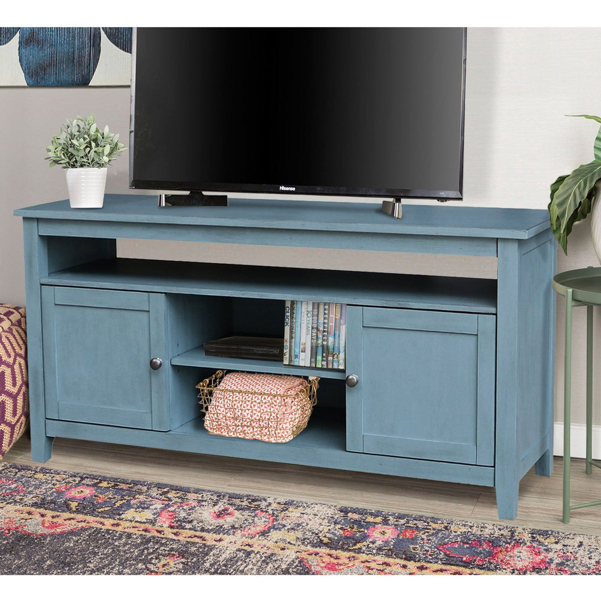 International Concepts Traditional Ocean Blue Tv Cabinet (Accommodates TVs up to 60-in)