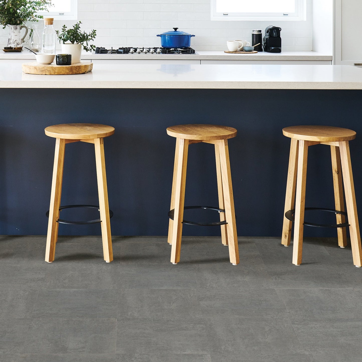 FloorPops Grey 12-in x 12-in Water Resistant Peel and Stick Vinyl Tile Flooring, 20-sq ft Carton