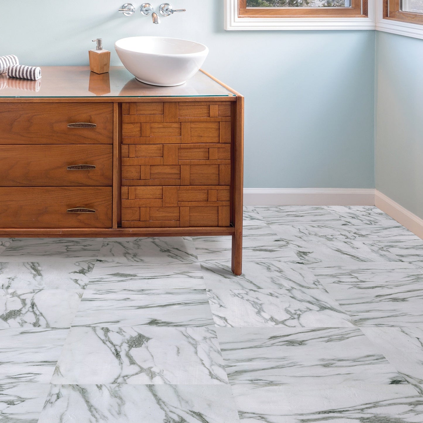 FloorPops White 12-in x 12-in Water Resistant Peel and Stick Vinyl Tile Flooring (20-sq ft)