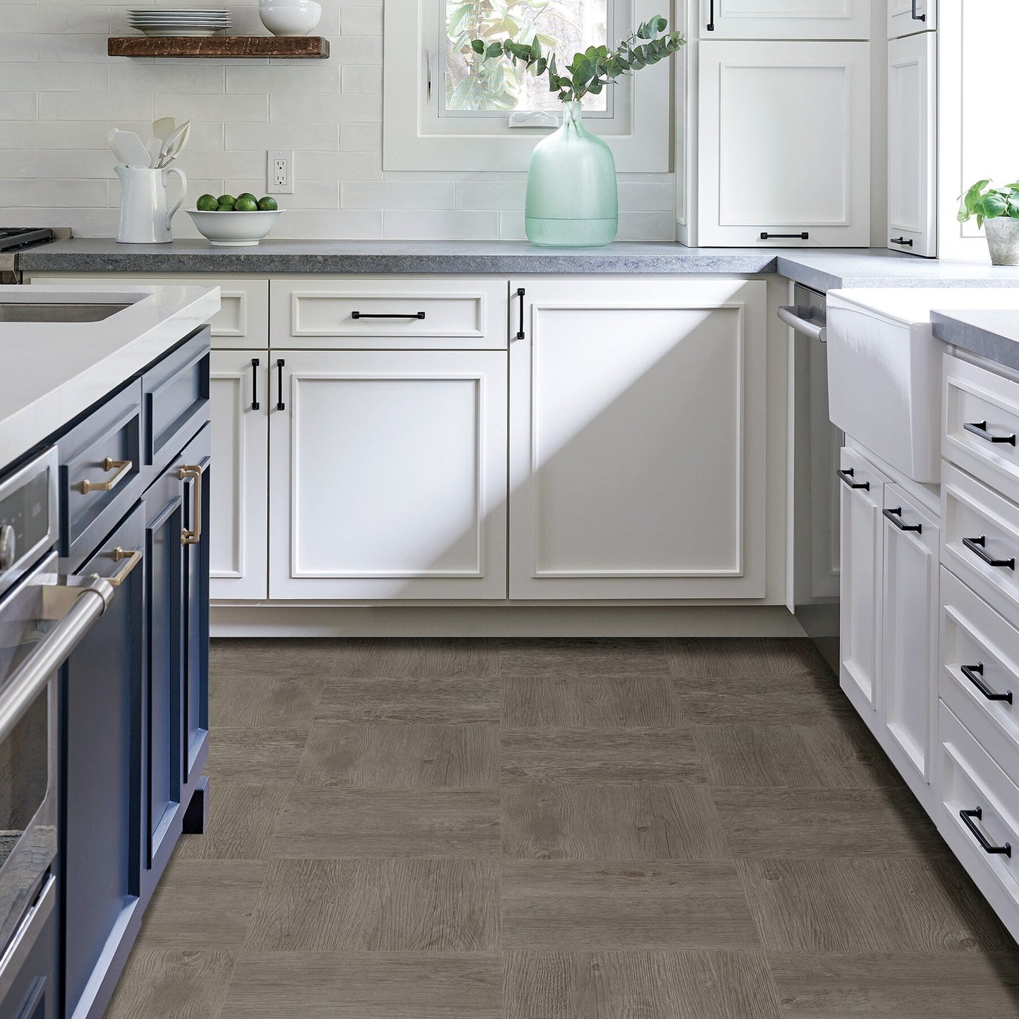 FloorPops Brown 12-in x 12-in Water-Resistant Peel-and-Stick Vinyl Tile Flooring, 20-sq ft Carton