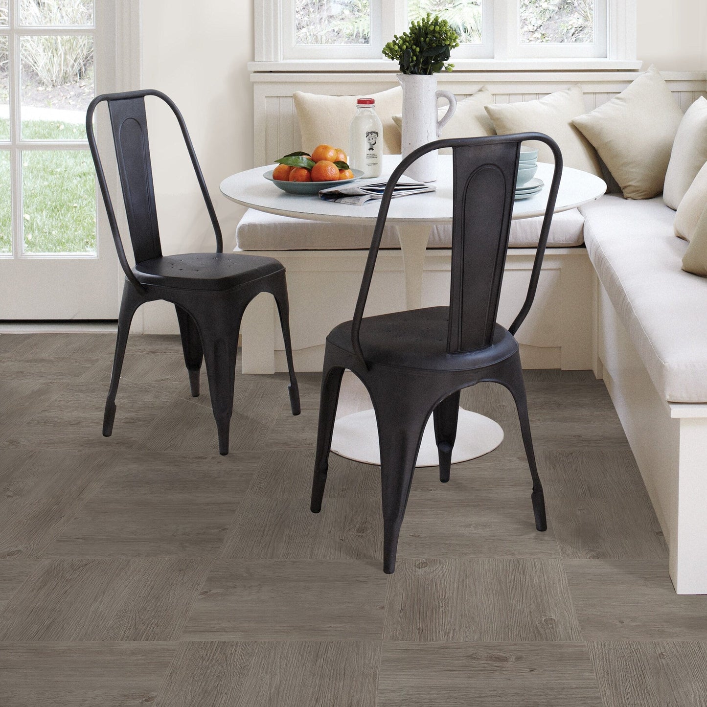 FloorPops Brown 12-in x 12-in Water-Resistant Peel-and-Stick Vinyl Tile Flooring, 20-sq ft Carton