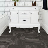FloorPops Black 12-in x 12-in Water Resistant Peel and Stick Vinyl Tile Flooring (20-sq ft)