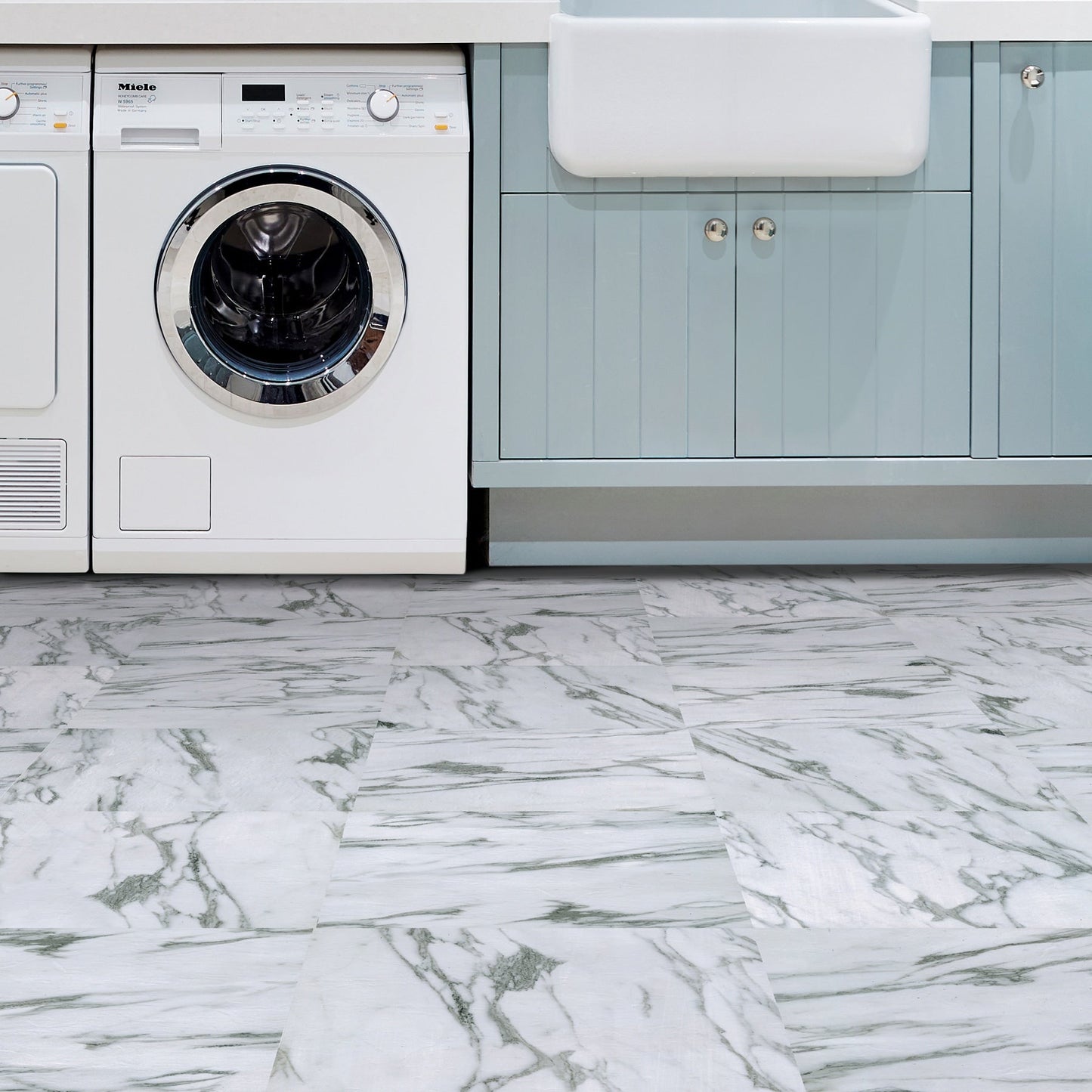 FloorPops White 12-in x 12-in Water Resistant Peel and Stick Vinyl Tile Flooring (20-sq ft)