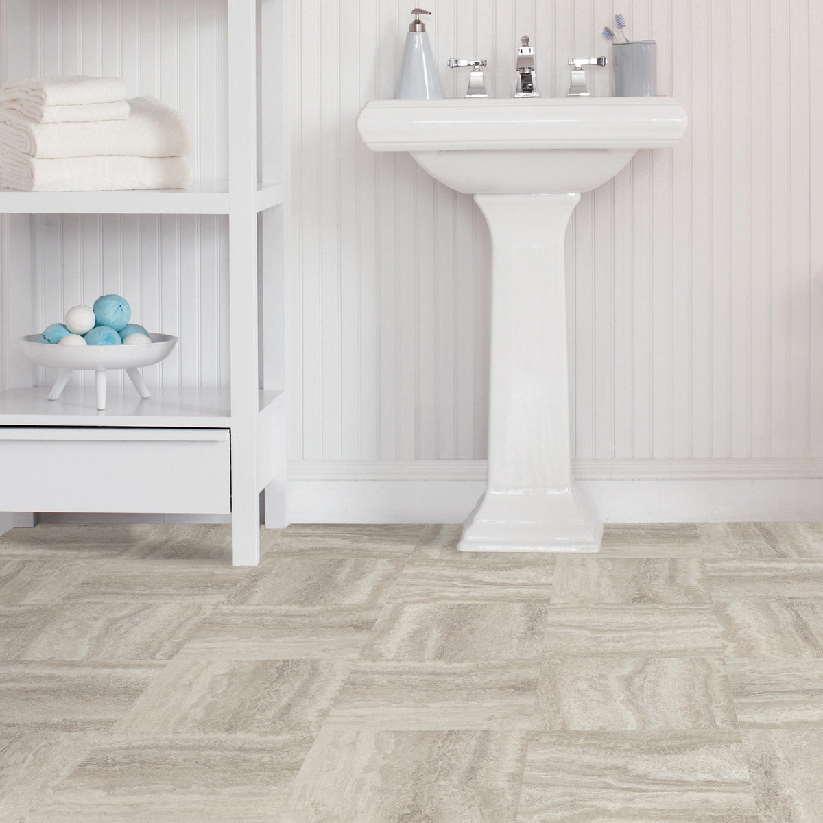 FloorPops Grey 12-in x 12-in Water Resistant Peel and Stick Vinyl Tile Flooring (20-sq ft)