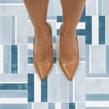 FloorPops Blue 2.76-mil x 12-in W x 12-in L Water Resistant Peel and Stick Vinyl Tile Flooring