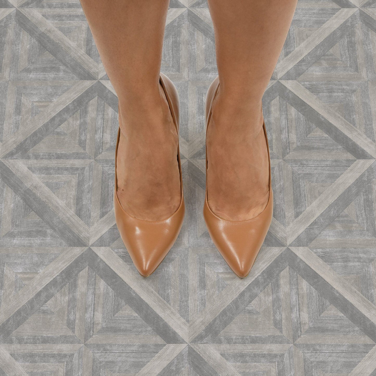 FloorPops Grey 12-in x 12-in Water-Resistant Peel-and-Stick Vinyl Tile Flooring, 20-sq ft Carton