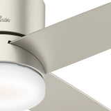 Hunter Advocate 54-in Matte Nickel Indoor Smart Ceiling Fan with Integrated LED Light & Remote, Wi‑Fi SIMPLEconnect, DC Motor (4-Blade)