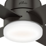 Hunter Advocate 54-in Noble Bronze Indoor Smart Ceiling Fan with Integrated LED Light, Wi‑Fi/DC Motor, Remote (4-Blade)