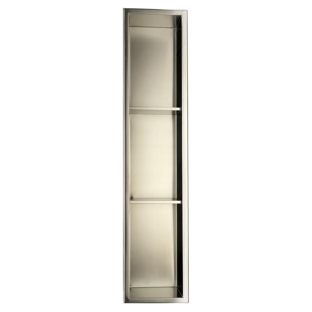 36 in. x 8 in. x 4 in. Niche in Brushed Stainless Steel - Super Arbor