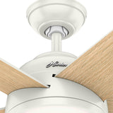 Hunter Romulus 54-in Fresh White Indoor Smart Ceiling Fan with Integrated LED Light and Remote (5-Blade)