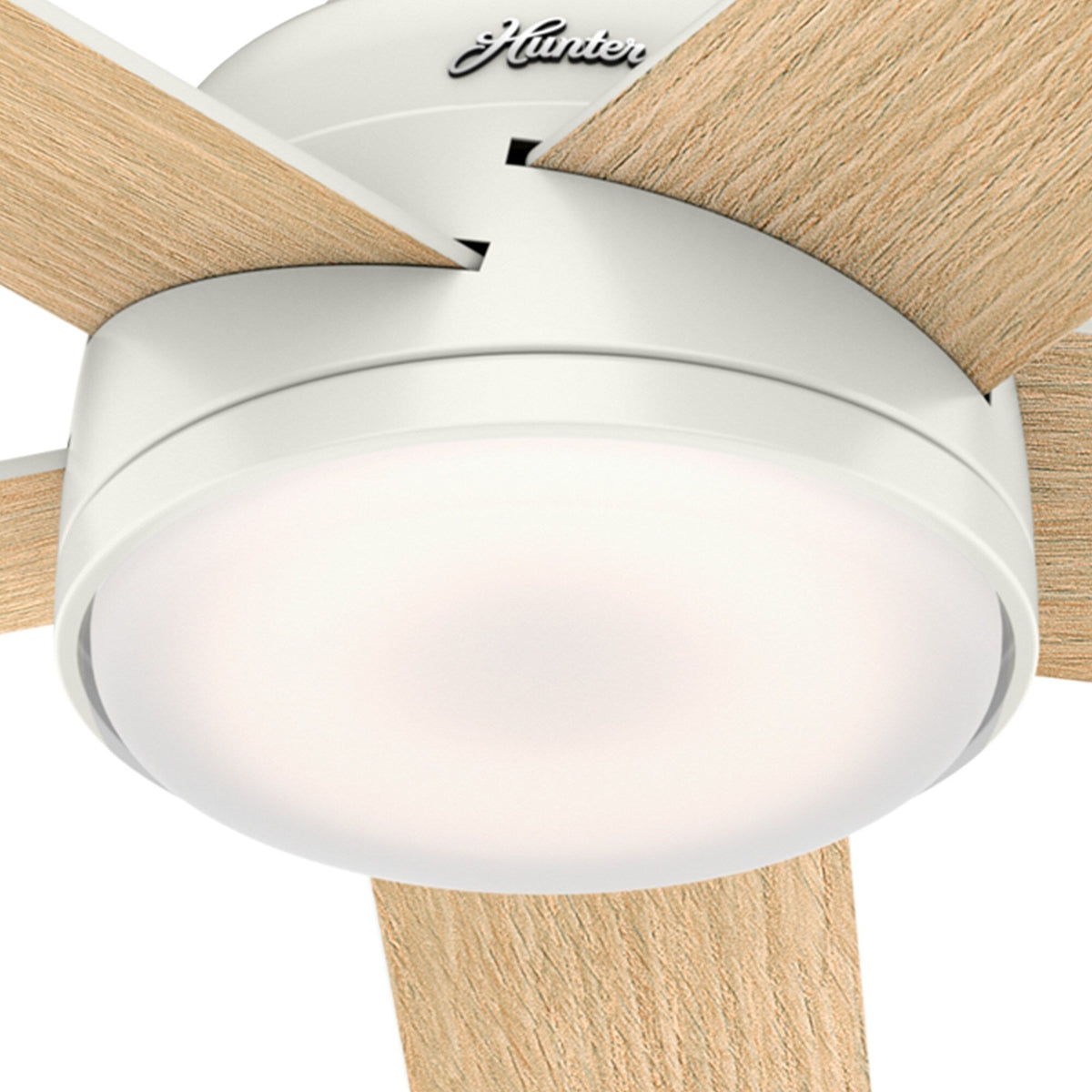 Hunter Romulus 54-in Fresh White Indoor Smart Ceiling Fan with Integrated LED Light and Remote (5-Blade)