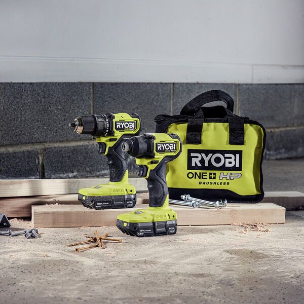 ONE+ HP 18V Brushless Cordless Compact 1/2 in. Drill and Impact Driver Kit with (2) 1.5 Ah Batteries, Charger and Bag