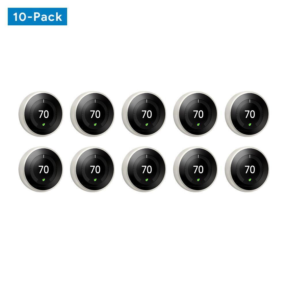 Nest Learning Thermostat 3rd Gen in White 10-pack - Super Arbor