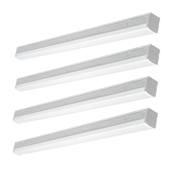 4 ft. 220-Watt Equivalent Integrated LED White Commercial Strip Light Fixture 4000K High Output 5500 Lumens
