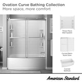 American Standard Ovation Curve 60 in. W x 60 in. H 3-Piece Glue-Up Alcove Tub Surrounds, Arctic White