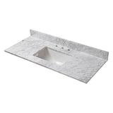 31 in. W x 19 in. D Marble Vanity Top in Carrara with White Trough Sink - Super Arbor