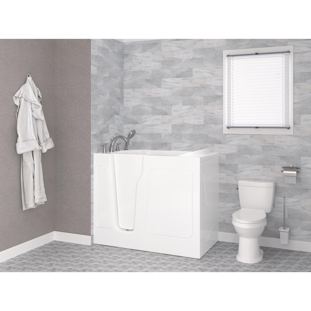 HD Series 26 in. x 46 in. Left Drain Quick Fill Walk-In Soaking Bathtub in White - Super Arbor