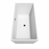 Sara 67 in. Acrylic Flatbottom Bathtub in White with Matte Black Trim