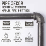 1/2 in. Black Pipe 7.75 in D x 2.5 in. H Wall Mounted Double Flange Shelf Bracket Kit (4-Pack)