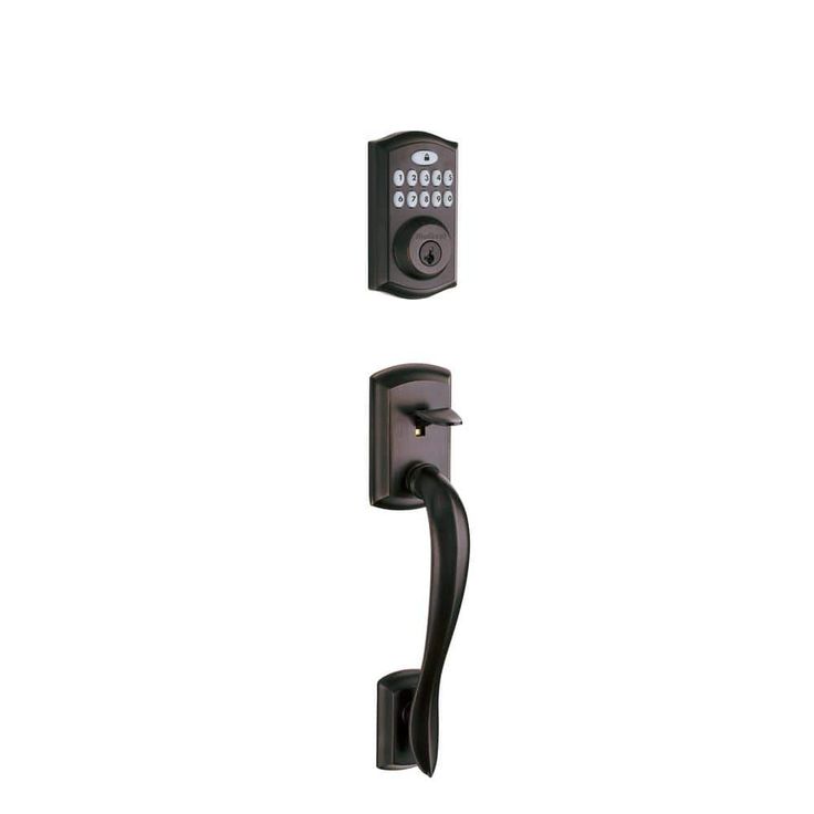 SmartCode 913 Touchpad Venetian Bronze Single Cylinder Electronic Deadbolt with Avalon Handleset and Tustin Lever