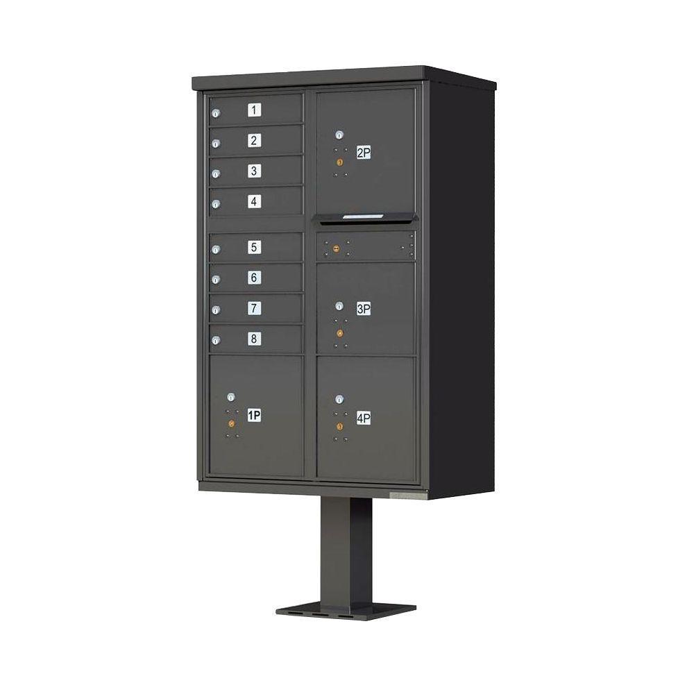 16-Mailboxes 1-Outgoing Mail Compartment 2-Parcel Lockers Pedestal Mount Cluster Box Unit - Super Arbor
