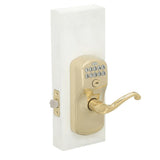 Plymouth Bright Brass Electronic Door Lock with Flair Door Lever Featuring Flex Lock - Super Arbor