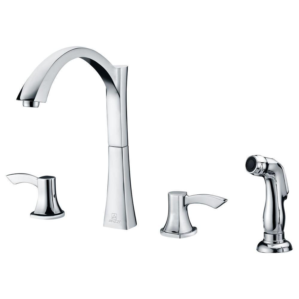 Soave Series 2-Handle Standard Kitchen Faucet in Polished Chrome - Super Arbor