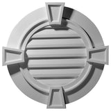 35.625 in. x 35.625 in. Round Primed Polyurethane Paintable Gable Louver Vent - Super Arbor