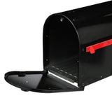 Outback Double Door, Large, Steel, Post Mount Mailbox, Black - Super Arbor