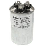 Rheem 43-25133-03 capacitor - front view (Voltage: 370V; MFD: 35/3)