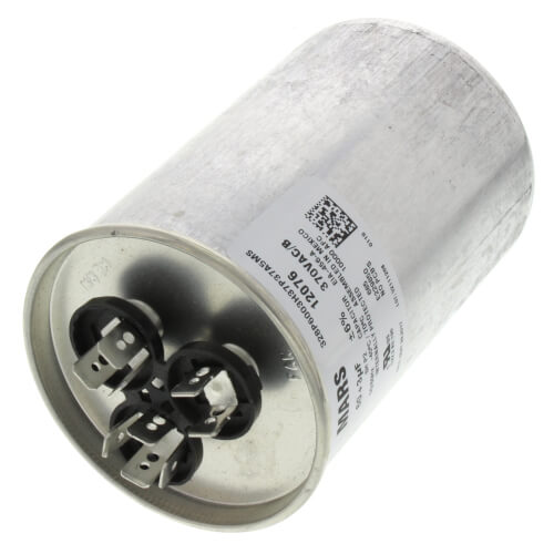 Rheem 43-25133-09 capacitor - detail view (Voltage: 370V; MFD: 60/3)