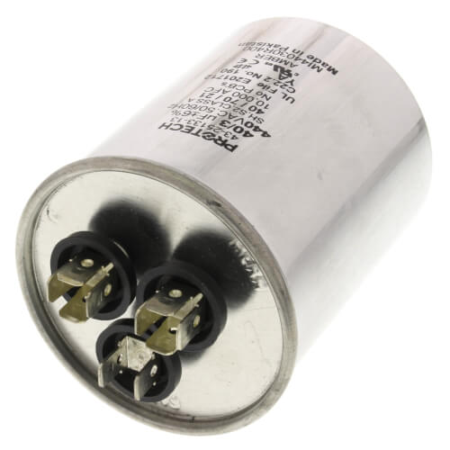 Rheem 43-25133-13 capacitor - detail view (Voltage: 440v; MFD: 40/3)