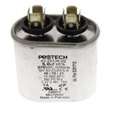 Rheem 43-25134-02 capacitor - front view (Voltage: 370V; MFD: 5)