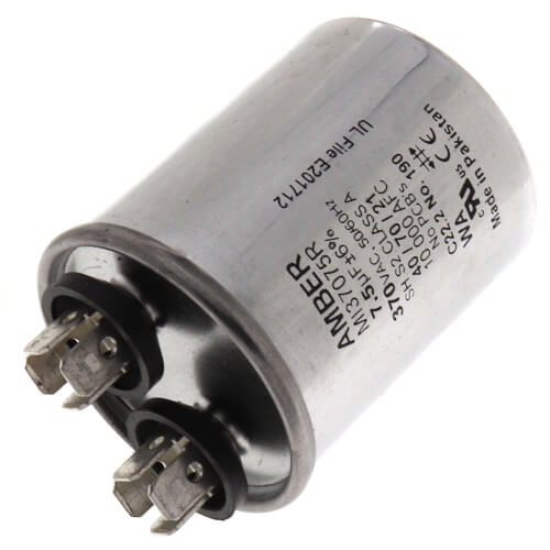 Rheem 43-25136-05 capacitor - detail view (Voltage: 370V; MFD: 7.5)