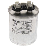 Rheem 43-25136-09 capacitor - front view (Voltage: 370V; MFD: 20)