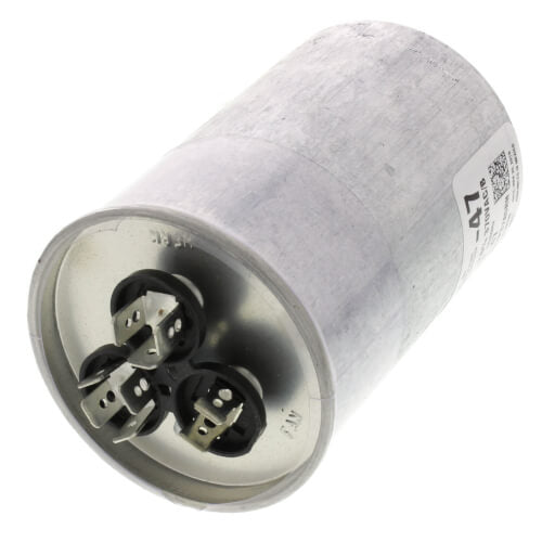 Rheem 43-26271-47 capacitor - detail view (Voltage: 370V; MFD: 70/10)