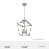 Hunter Laurel Ridge 4-Light Brushed Nickel Traditional Lantern LED Medium Hanging Pendant Light