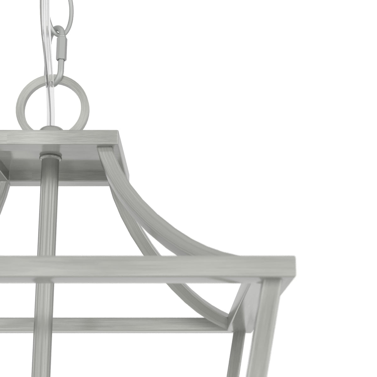 Hunter Laurel Ridge 4-Light Brushed Nickel Traditional Lantern LED Medium Hanging Pendant Light