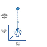 Progress Lighting Teigen 6-Light Antique White and Vintage Gold Transitional Geometric Large Hanging Pendant Light