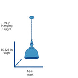 Progress Lighting Impress Black Industrial Dome Pendant Light, 16-in W x 15.125-in H