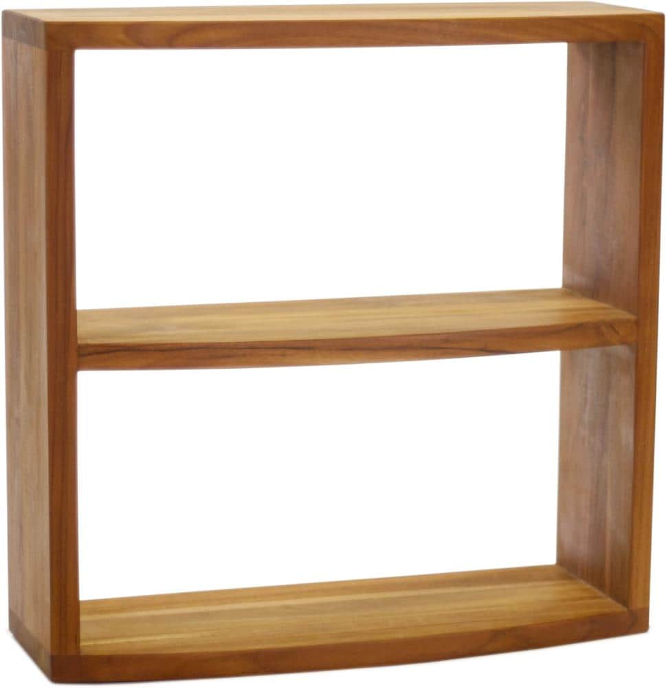 AquaTeak Manada 8-in x 24-in Teak Oil Wall-mount Linen Cabinet
