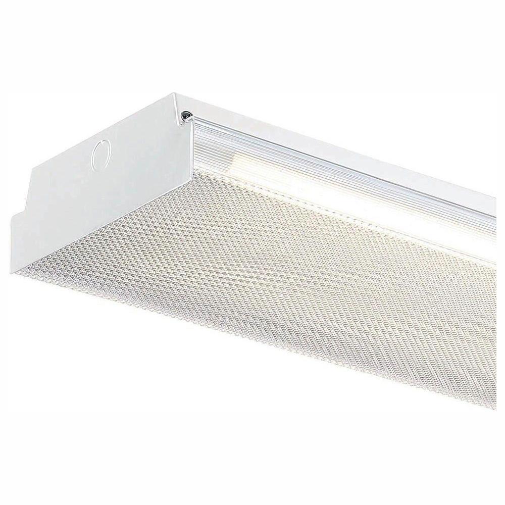 4 ft. x 9 in. 25-Watt 2-Light White LED MV Wraparound Light with Battery Backup and 3250 Lumens T8 Flex Tubes 3500K - Super Arbor