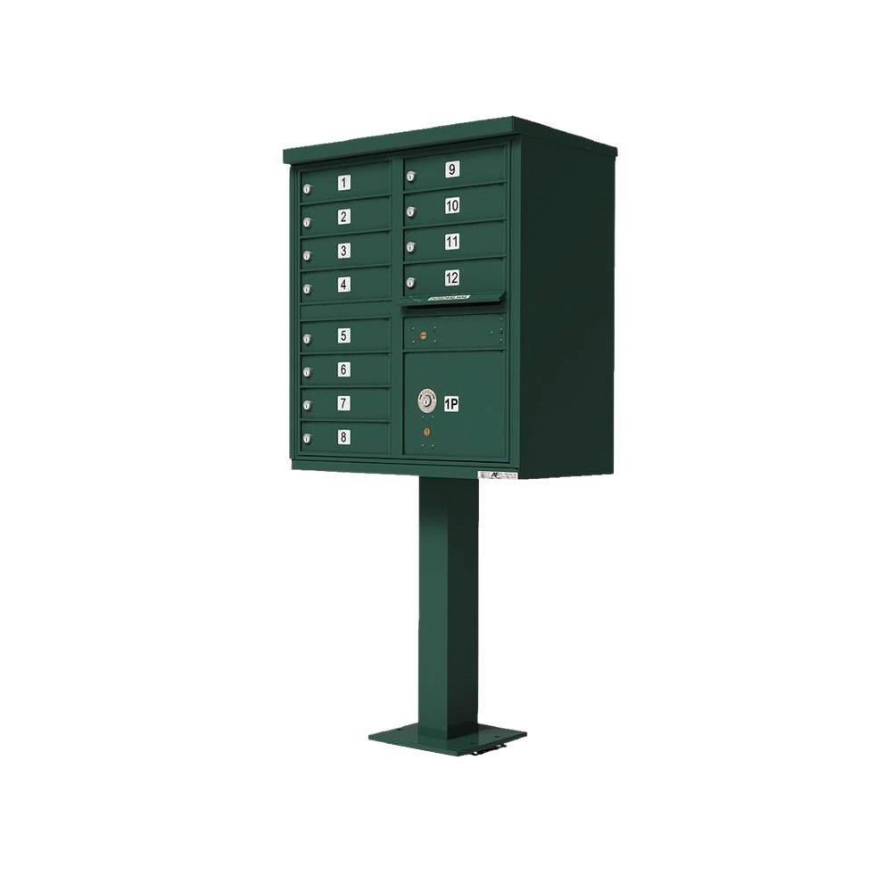 16-Mailboxes 1-Outgoing Mail Compartment 2-Parcel Lockers Pedestal Mount Cluster Box Unit - Super Arbor