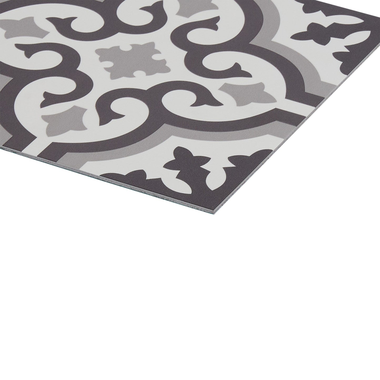 Style Selections Charlotte Black and White 9-in x 9-in Groutable Water Resistant Peel and Stick Vinyl Tile Flooring (0.5625-sq ft)