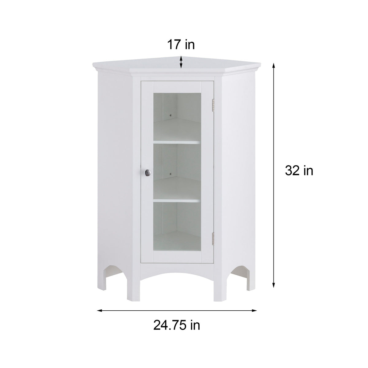 Teamson Home Madison 24.75-in x 32-in x 17-in White Freestanding Corner Linen Cabinet