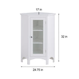 Teamson Home Madison 24.75-in x 32-in x 17-in White Freestanding Corner Linen Cabinet
